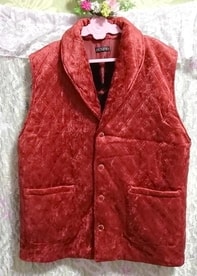 赤朱色レッド光沢豪華ベスト Scarlet red luster luxury vest, レディースファッション, ジャケット、上着, その他