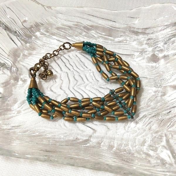 金緑鎖型バングルブレスレット/アクセサリー宝飾 Chain type bangle bracelet / accessory, ブレスレット、バングル, ブレスレット, その他